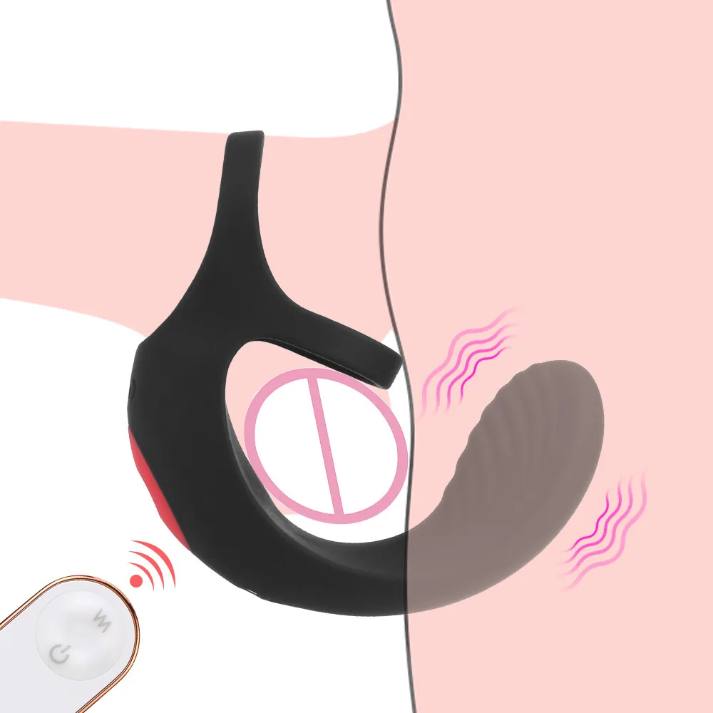 9 Modes jouets sexy pour hommes masseur de pénis anneau gode télécommande sans fil testicule vibrateur ceinture de chasteté