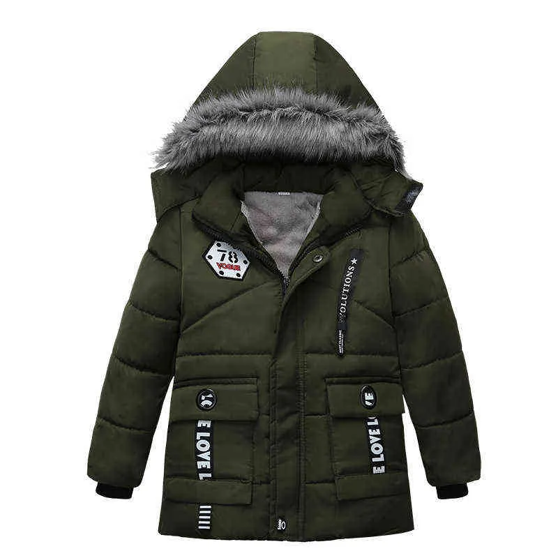 Nuova giacca autunno inverno bambini 2 3 4 5 anni Moda Mantieni caldo Giacca ragazzi Con cappuccio Cerniera Collo in pelliccia Capispalla Compleanno Abbigliamento bambini J220718