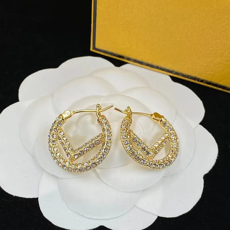 Dames Designer Oorringen Mode-sieraden Ontwerpers Diamanten Oorbel Gouden Hoops Oorbellen Luxe Unisex F Oorbel Studs 2206011246w