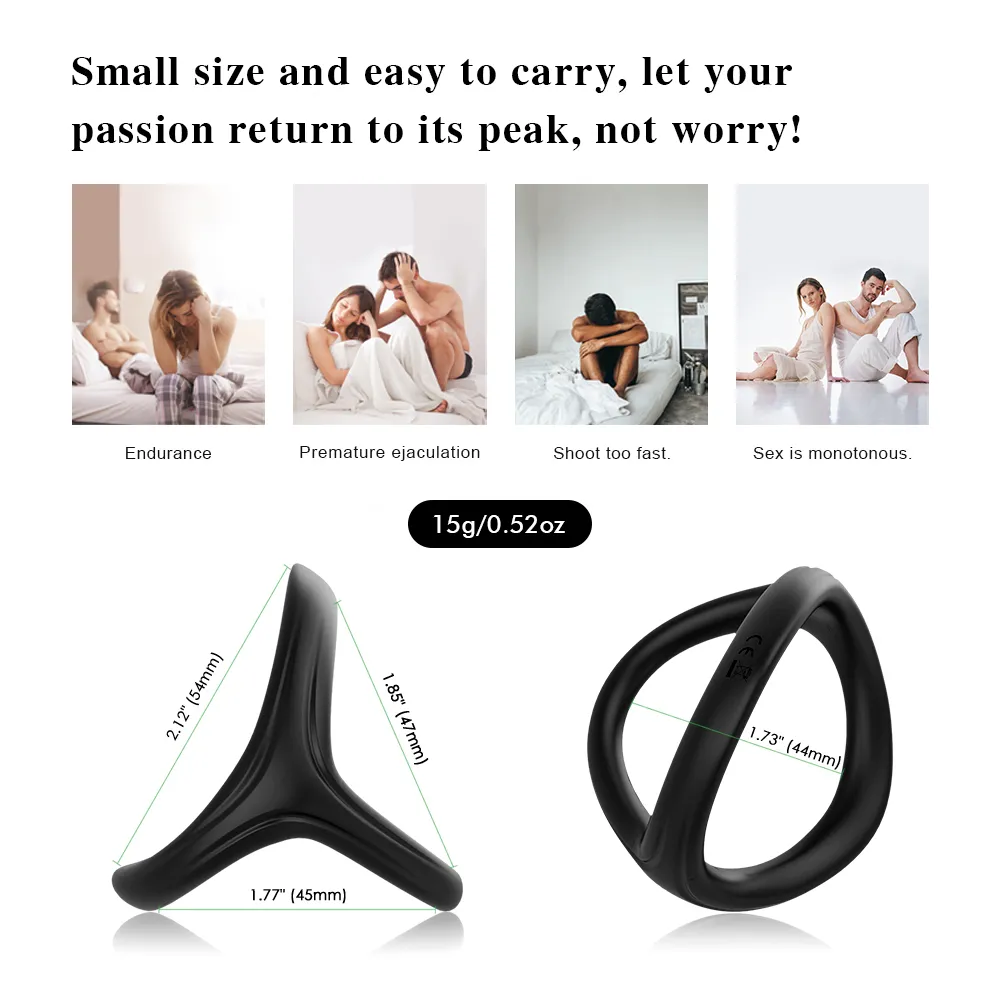 Silicone Durable Penis Ring Adult Men Ejaculation Delay Cock Rubber Rings Enlargement sexy Toys For Male