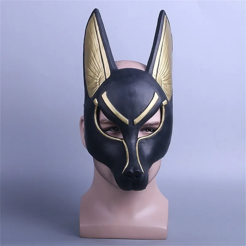 Ägyptische Anubis Cosplay Gesichtsmaske Wolf Head Jackal Tier Masquerade Props Party