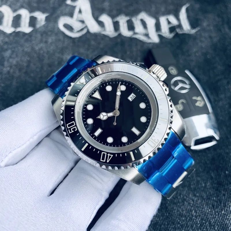 Titta på män Deep Ceramic Bezel Sea-Dweller Sapphire Cystal rostfritt stål glidlås fast lås automatiska mekaniska män klockor 277i