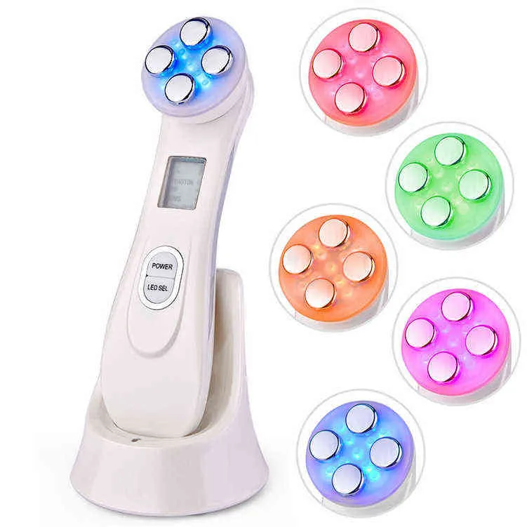 Face Care Devices Electroporation Rf Ems Mesoterapy Led Light Facial Massager Tighten Skin Care Radio Frequency Rf Face Lifting Machine Beauty 0727