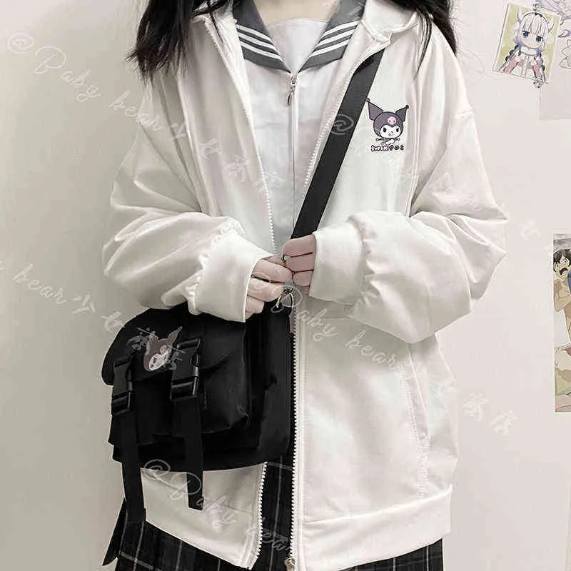 Y2k Harajuku Sweet Anime Hoodie Women's Tracksuit Spring 2022 Plus Size Women Pocket Zipper Sweatshirt Girl Coat Kawaii Clothes Y220803
