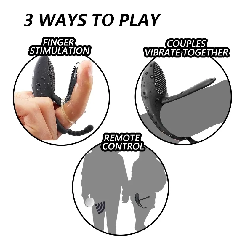 Vibratör çift penis halka gecikme boşalma klitorisi stimülatör uzaktan kumanda prostat mastürbatörü erkek için seksi oyuncak