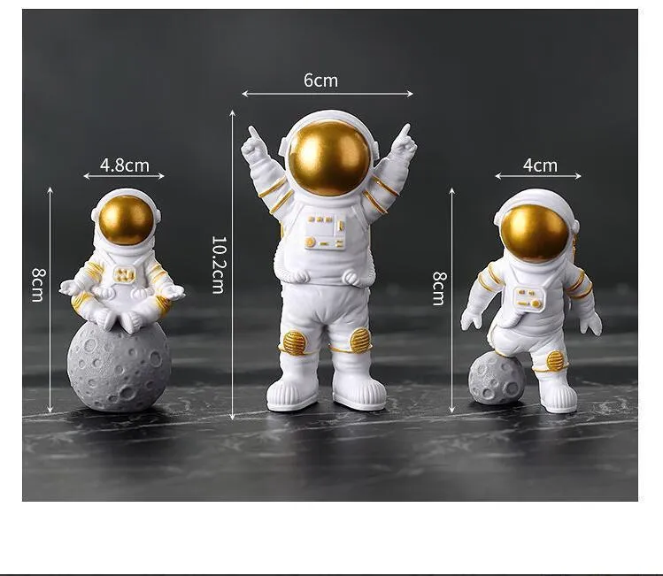 résine astronaute Figure Statue Figurine Spaceman Sculpture jouets éducatifs bureau décoration de la maison modèle enfants cadeau 220628