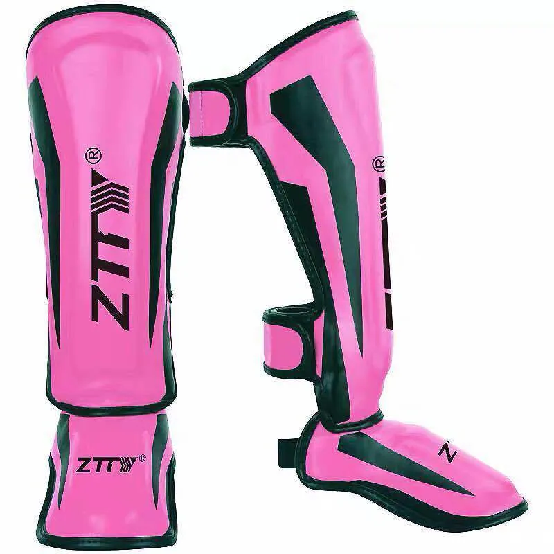 ZTTY Protège-tibias de boxe plus épais Leggings de protection en cuir PU Équipement Arts martiaux Muay Thai Leg Taekwondo Protecteurs de cheville 220728