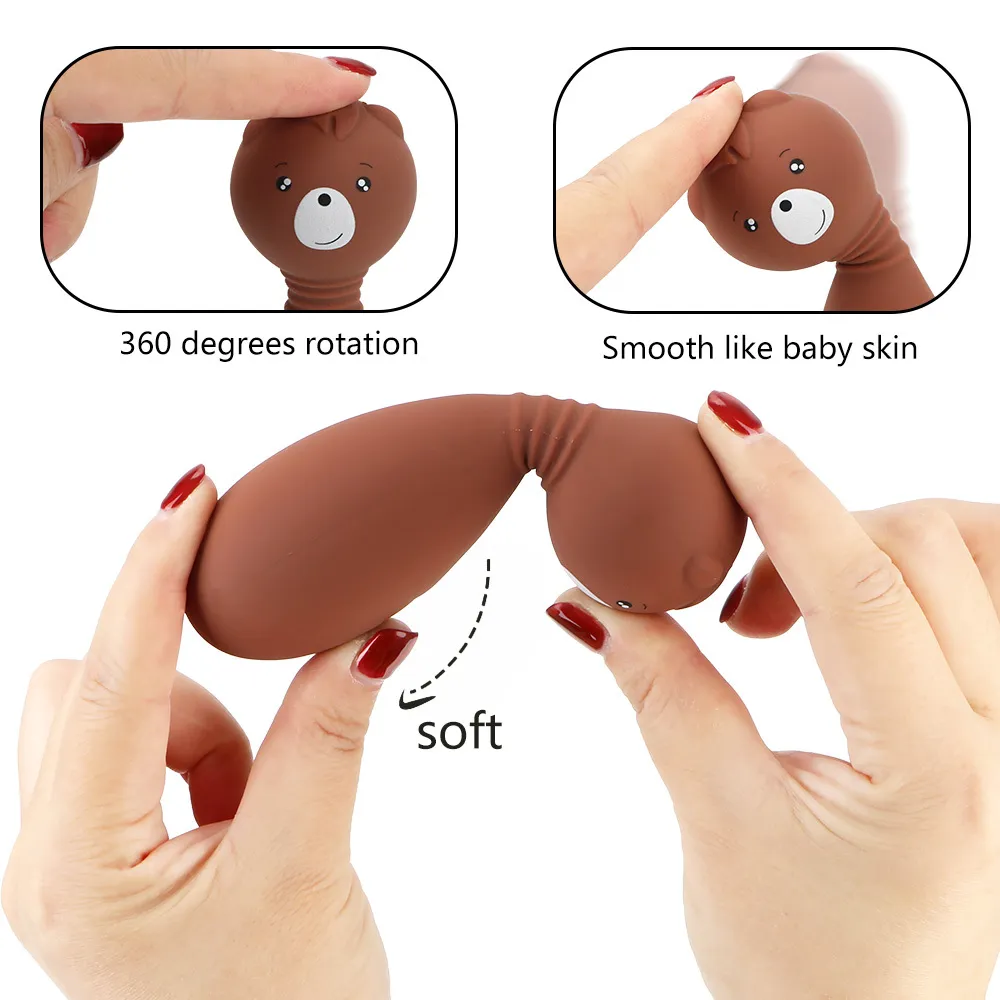 Vatine 12 Geschwindigkeiten Klitoris Stimulator Niedlicher Bär g Fleck Vibrator Vibrierender Dildo 360 Grad Rotation Sexy Spielzeug für Frauen