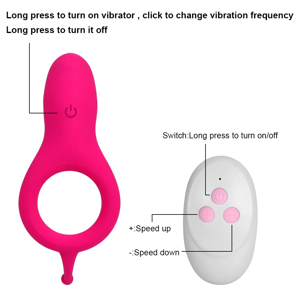 Remoto Cock Ring Prostate Massager Penis Rings Vibrador para homens 10 Speed ​​Clitoral Estimulador Toys Sexy para casais para adultos