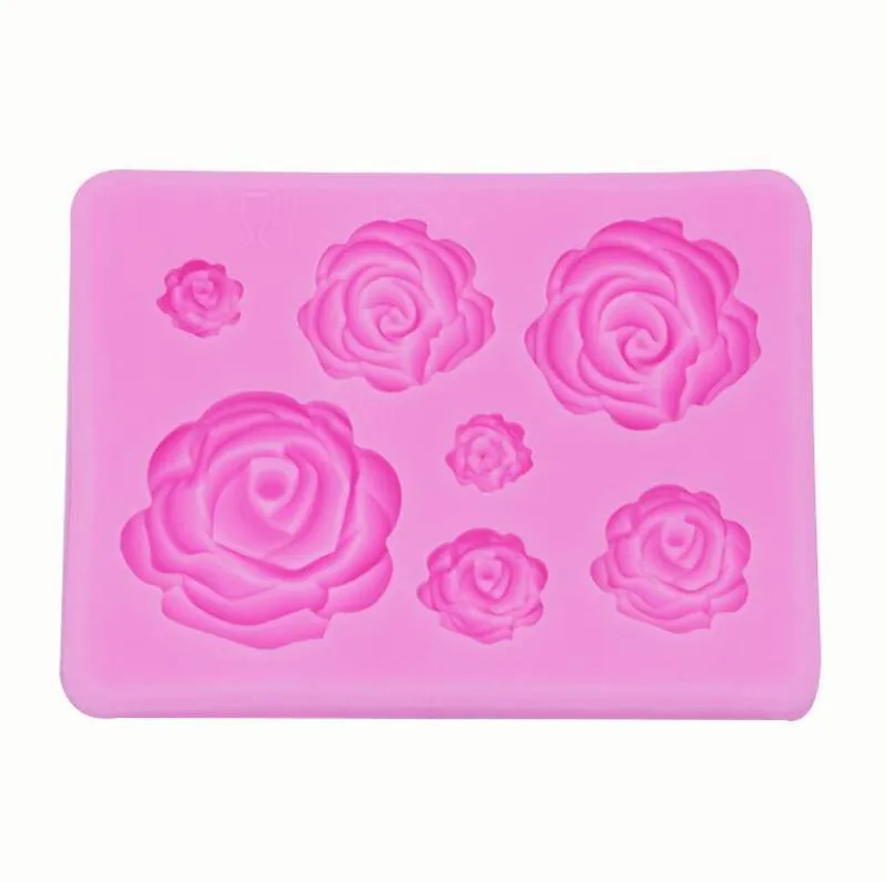 Rose Fleur Silicone Moules De Mariage Cupcake Topper Fondant Gâteau Décoration Outils Sugarcraft Bonbons Argile Chocolat Gumpaste Moules 220815