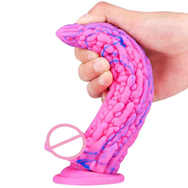 Nxy dildos dongs realistiska mjuk silikon grönsak bitter kalebass dildo anal plug dong växt penis onani vuxen sex leksaker produkt för kvinnor 220511