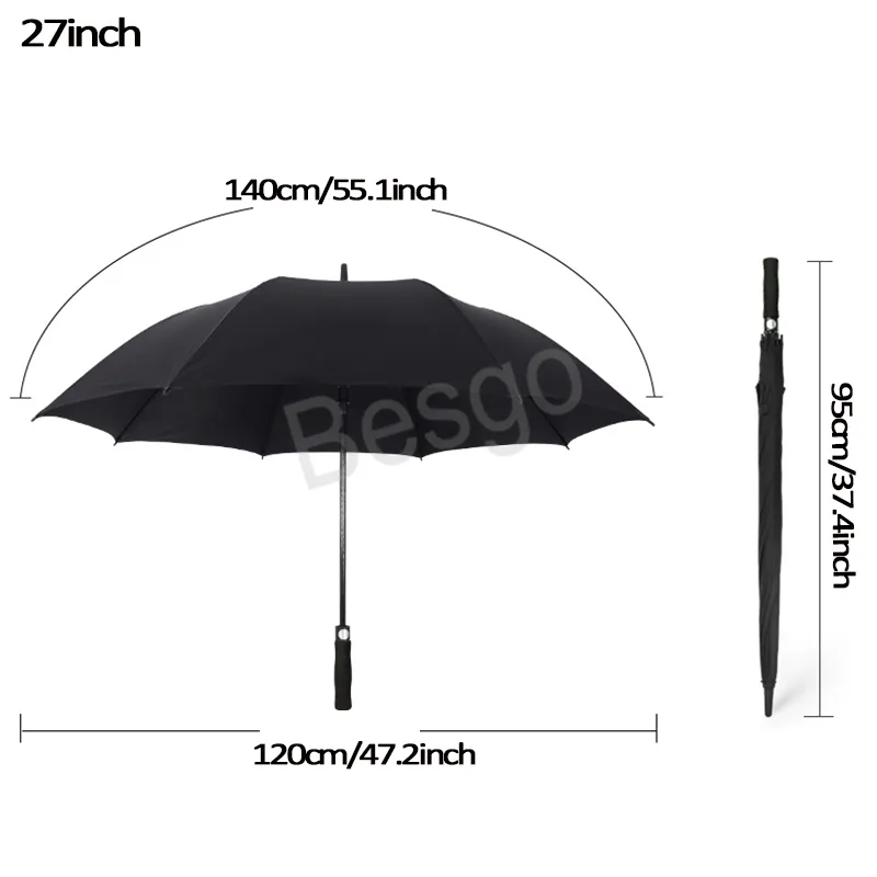Business Golf para paraguas de golf para adultos parasol larga longitud recta para paraguas protección solar a prueba de viento paraguas lluvias soleadas bh6829 wly