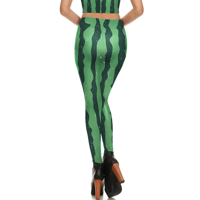 Zomer Fruit Watermeloen Pakken Vrouwen Push Up Leggings 2 Stuk Sets Mode Sportkleding 3D Digitale Gedrukt Crop Pak W220617