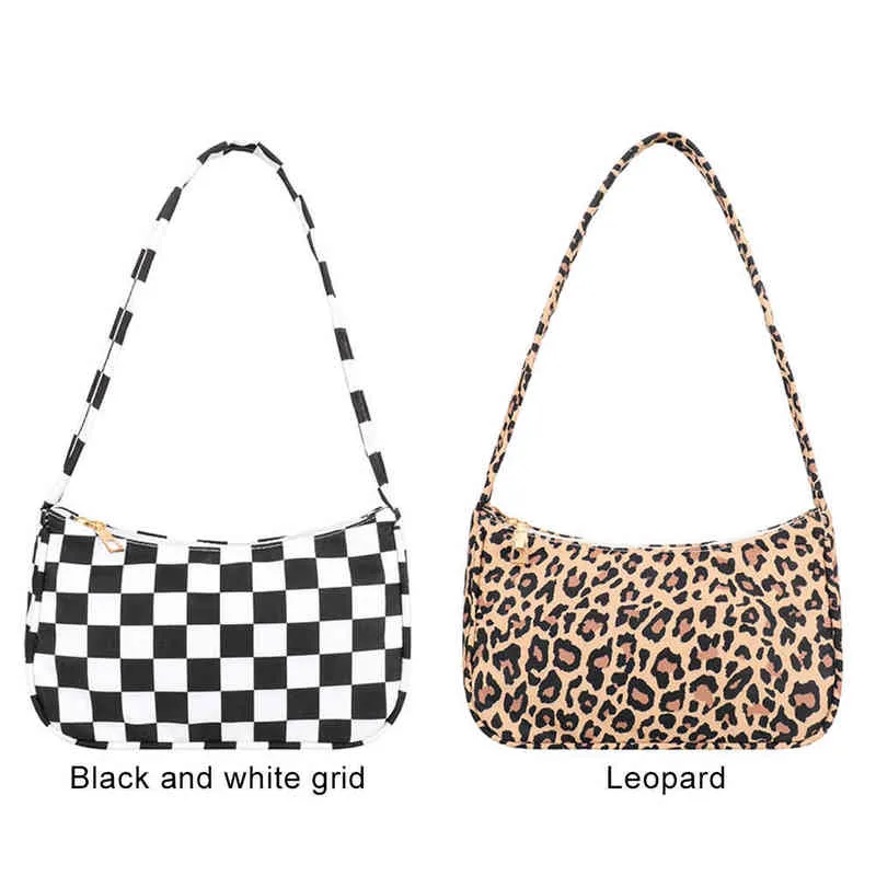 Bolsas de noite para compras pequenas bolsas femininas tendência de qualidade barata bolsa feminina retro leopardo impressão xylon ombro de nylon ombro 220630