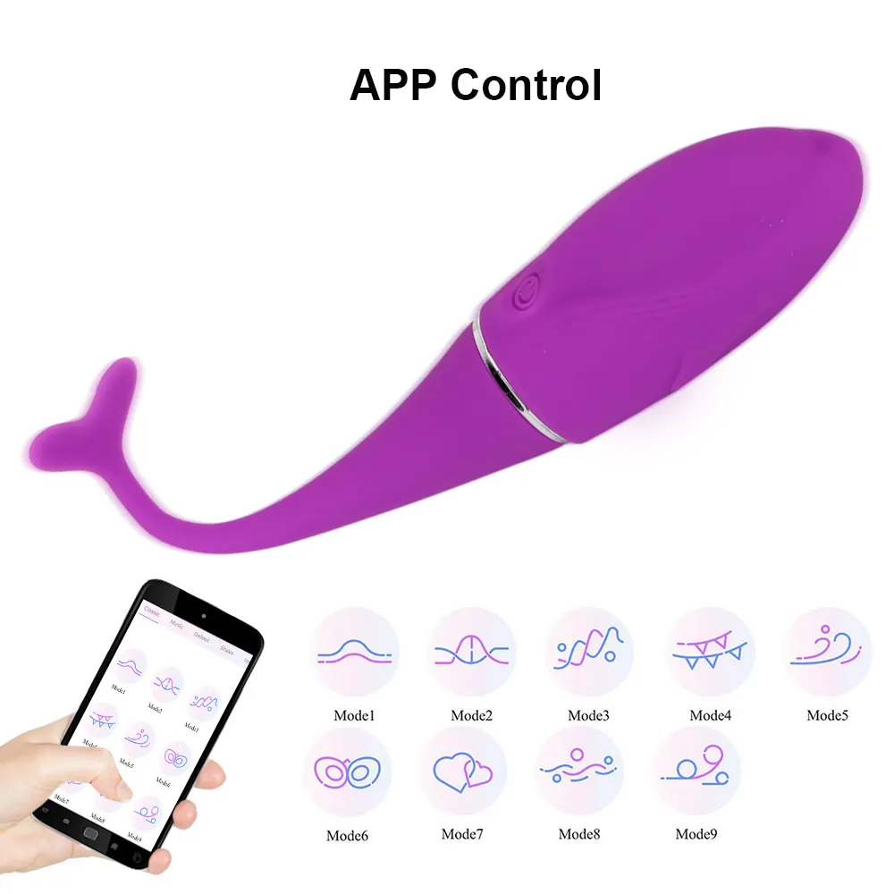 Plug anale sexyy Dolphin 10 modalità Vibratori Massaggiatore vaginale Bluetooth APP Control Giocattoli sexy le donne Stimolatore del clitoride