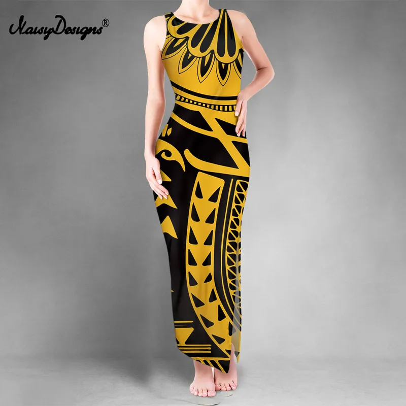 Noisydesigns Women Dresses Summer Colorful Feather Prints African Double Slit Vest Beach Party Luxury Vestidos de Mujer 220627