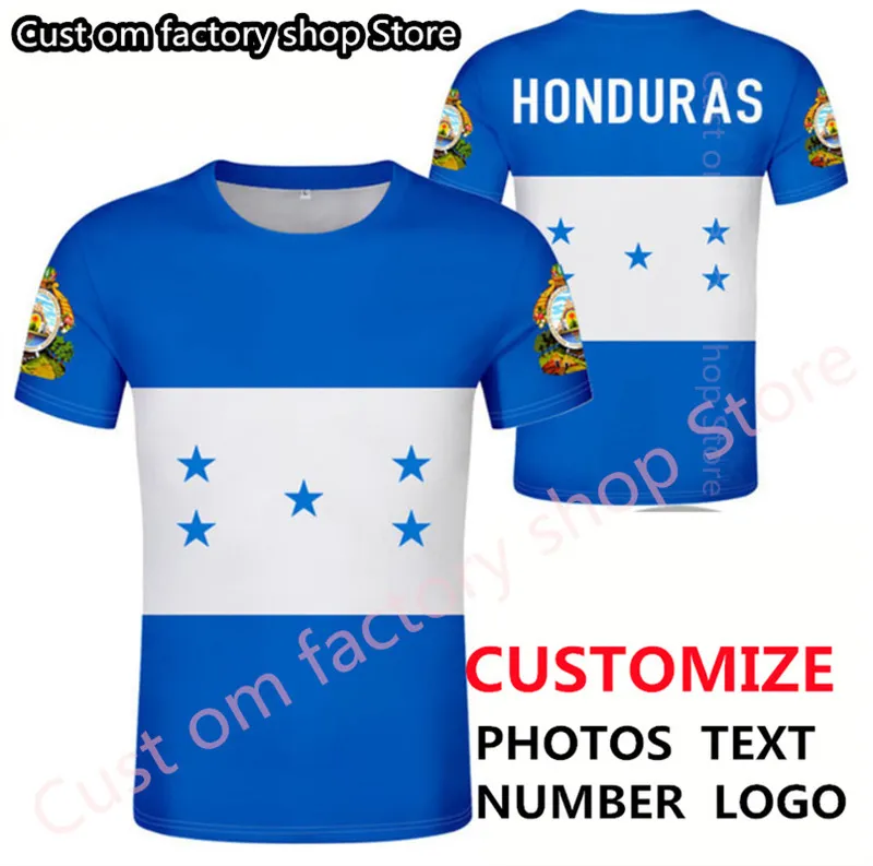 Honduras t Shirt DIY مجانًا مخصصًا رقمًا مخصصًا قبعة T Shirt Nation Flags Hn Country Print P o Honduran Spanish Clothing 220616