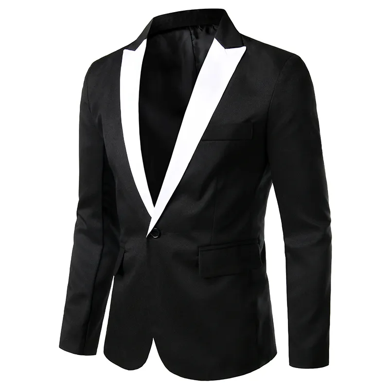 Stylish Men's Blazer Casual Slim Fitness Formal One Button Office Suit Blazer Coat Top White Suit Jacket Masculino Blazers Men 220801