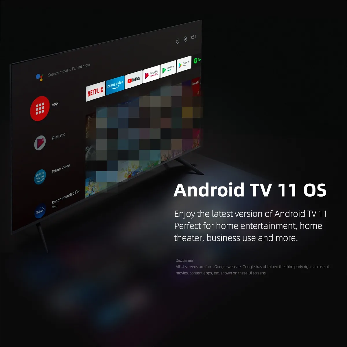 Mecool KD5 TV Stick Netflix 4K HD Android 11 Smart TV Box certificato da Google 1G 8G WiFi 2.4G/5G Prime Video HDR 10 AV1