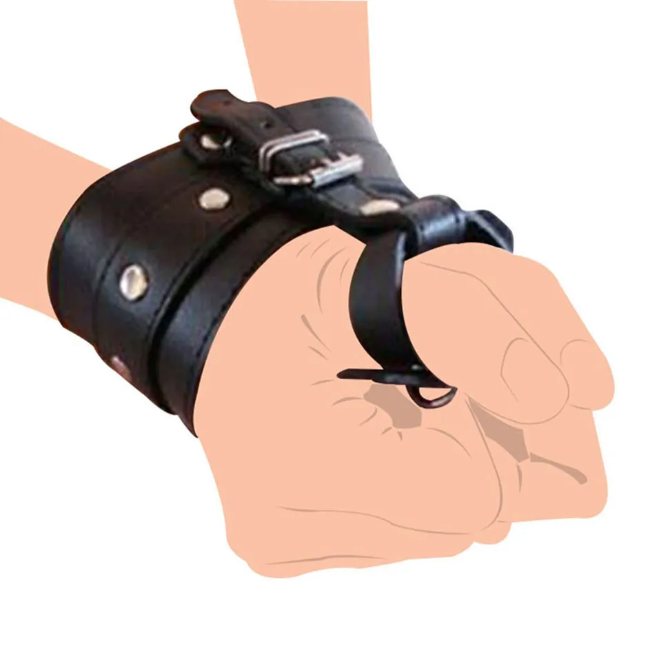 عبودية مثيرة معصم اليد الجلدية إلى إبهام الأصفاد أحزمة BDSM الكاحل Hogtie حزام مع قيود أصابع القدم