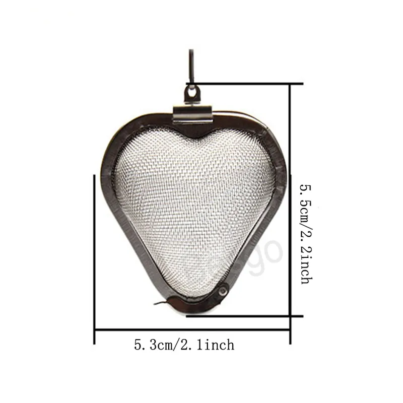 Filtro da tè in acciaio inox Filtro a forma di cuore a forma di cuore infusore portatile spezie a base di erbe Filtri a forma di cuore a forma di cuore Filtro BH6370 Tyj