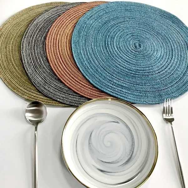 Cotton Yarn Ramie Round Placemat No Slip Dining Table Mat Disc Bowl Pads Coasters Pot Holder Insulation Pad Kitchen Decor W220406