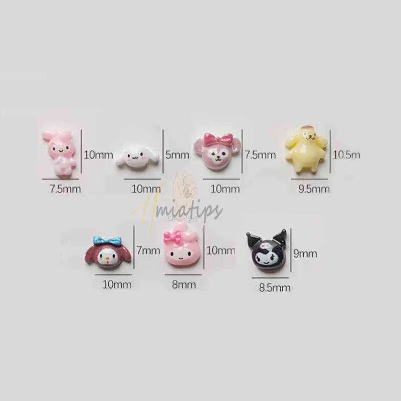 NXY Press on Nail Kawaii Charm Set Set di cartoni animati Pink Accessori art Rhinestone forniture di decorazioni su S6571570