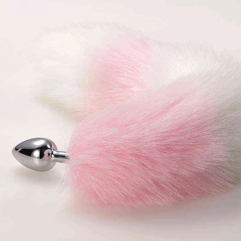 SEX TOYS 3 SIZE Cute Soft Cat Ears Headbands 40cm Fox Tail Bow Metal Butt Anal Plug Erotic Cosplay Accessories H2204141948275