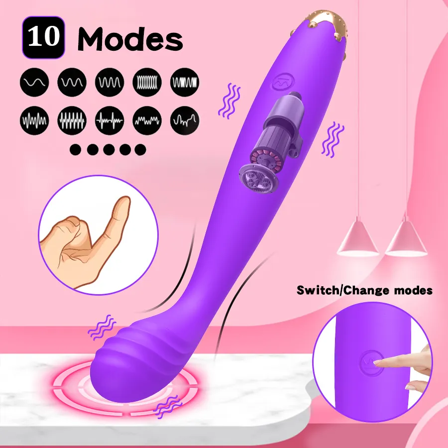 G Spot Finger Vibrator for Women 10 modes Silicone Orgasm Dildo Vagina Massager Nipple Clit Stimulator Female sexy Toys Adult