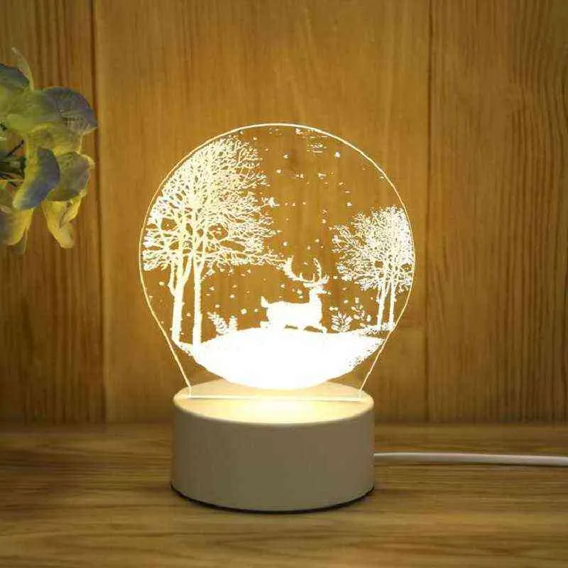 Romantic Love 3D Acrylic LED Night Light Desktop Children's Holiday Gift Decoration Bedroom Bedside Table Lamp H220423