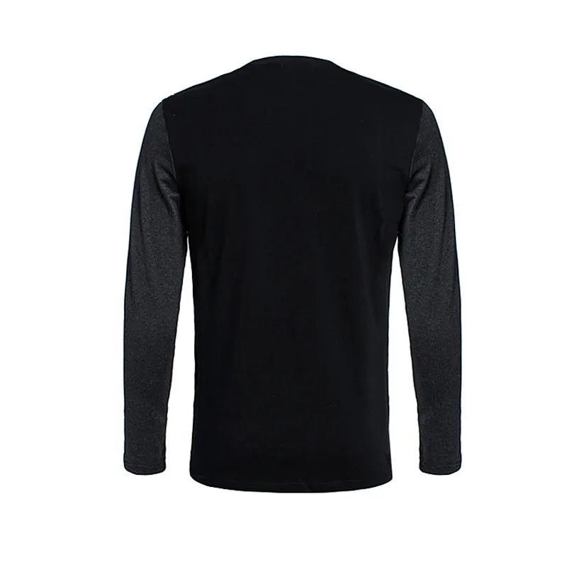Browon Herbst Koreaner Männer T-Shirt Vintage Style Patchwork Blackgray O-Neck Long T-Shirt Men Clothing Plus Size M-5xl 220507