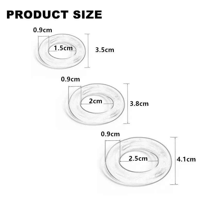 Man 6st Silicone Penis Lock Cock Ring Bondage Erektionsfördröjning Ejakulation Återanvändbar utvidgning Boll Bår Sex Toy Men W220818