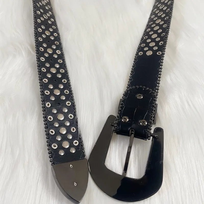 Punk rock cristal clouted ceinture hommes femmes occidentales cow-boy avec diamant bing y2k disco e filles pour jeans 220530191f7985868