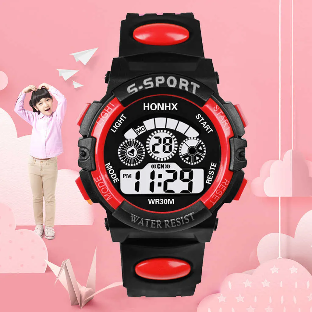 Elektronisk Watch Digital LED Display Auto Datum 30m Vattentät Sport för Män PU Strap Lysous Armbandsur Hombre Reloj