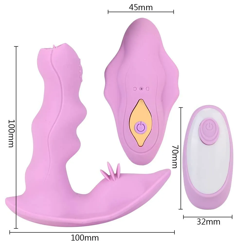 Ikoky Giyilebilir Klitoris Stimülatör Kadınlar İçin Seksi Oyuncak Çift Emme Vibratör Uzaktan Kumanda Dildo Dil Yalanma 7 Mod