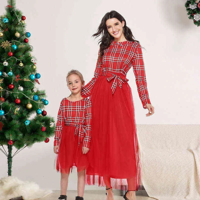 Рождественская одежда для мамы и ребенка, рождественская женская одежда для девочек и девочек, платье для девочек, семейная детская одежда