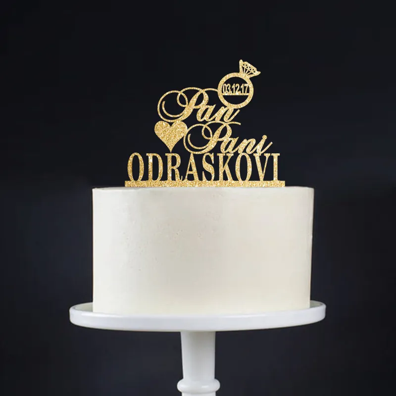 Free Shipping Personalized Mr Mme Diamond Wedding Cake Topper Wedding Decoration Custom Wedding Hr Fru Pan Pani Cake Topper7