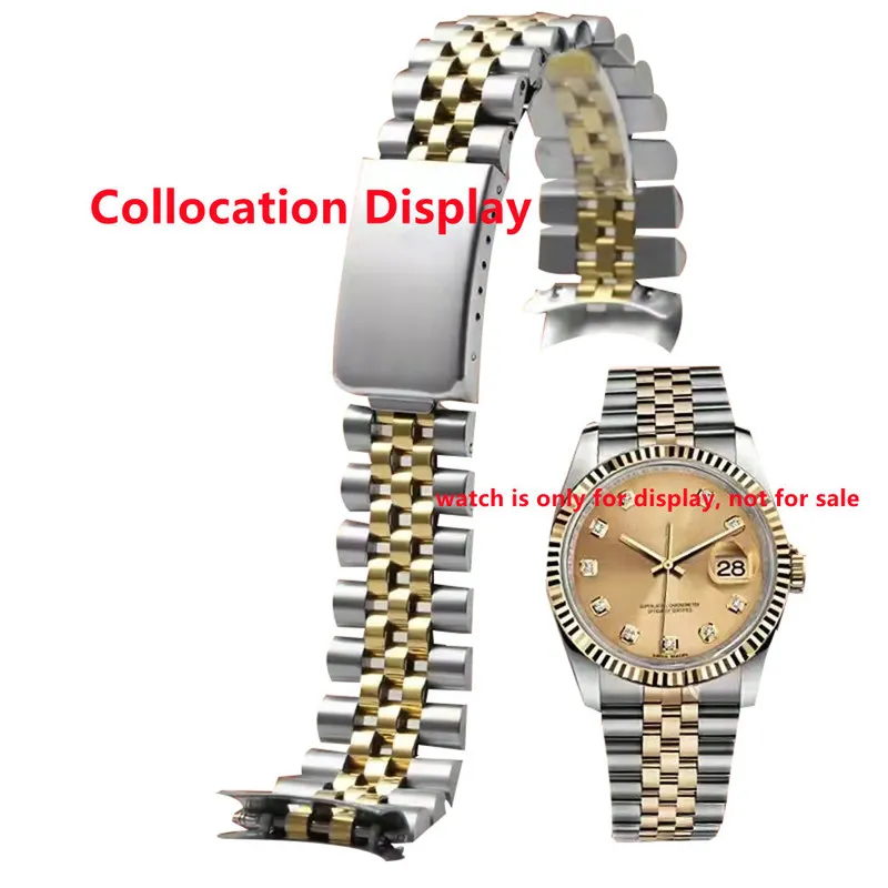 Correa de reloj de Jubileo de oro plateado de acero inoxidable 316L de 18mm, 19mm, 20mm, pulsera Compatible con reloj Seiko5 SOLEX 220627221K
