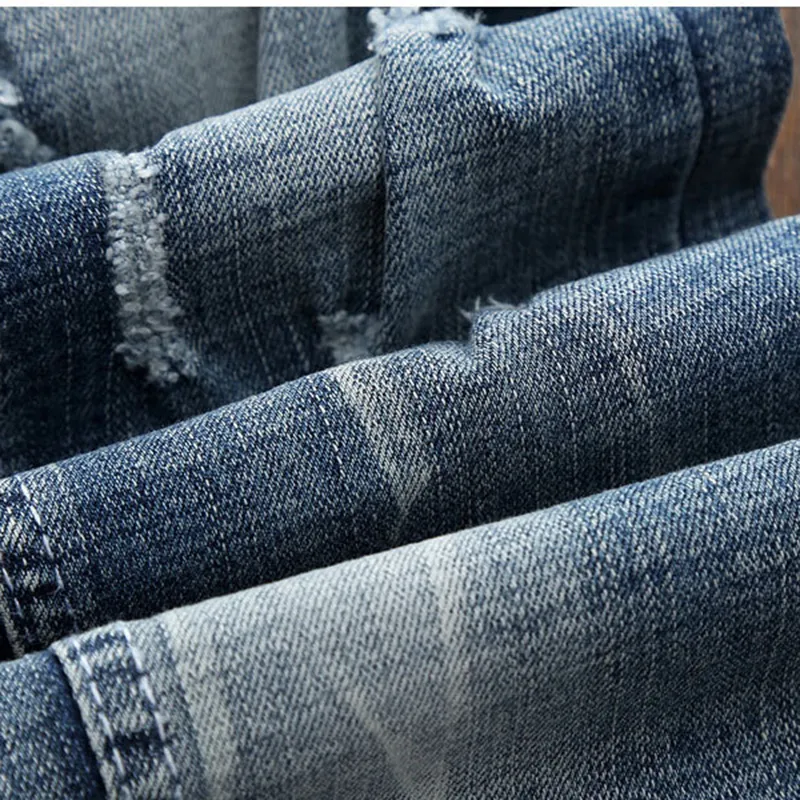 Мужские растягивающие джинсы светло-голубой джинсовый бренд весна и летний повседневный отворот плюс размер модные брюки для мужчин 220328