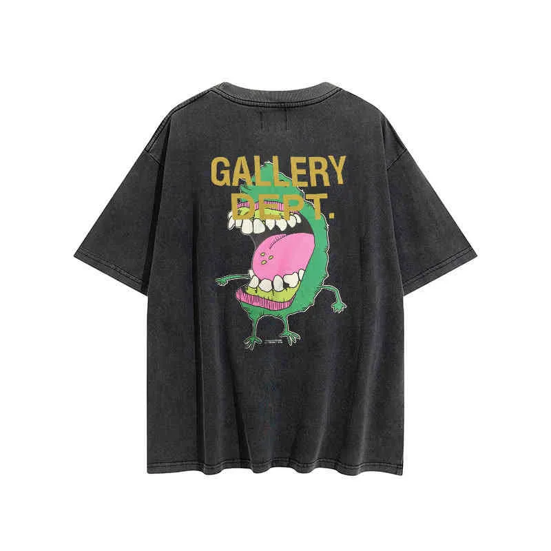 Designer-T-Shirts Herrenpullover Kapuzenpullover Galerien Deptt Washed and Made Old High Street Cartoon Graffiti bedruckte kurzärmelige Herren- und Damen-T-Shirts Charge CHT4