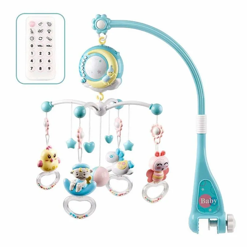 Remote Control Mobile Musical Baby Crib Toys Light Bell Rattle Decoratie speelgoed voor Cradle Projector Born Babies 220428