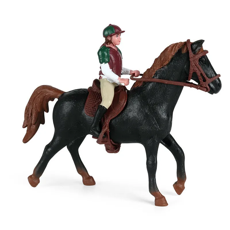 Simulation animaux modèles de course de chevaux figurines de jouets d'action collection solide modèle poupées jouets Eonal pour enfants cadeau 220621