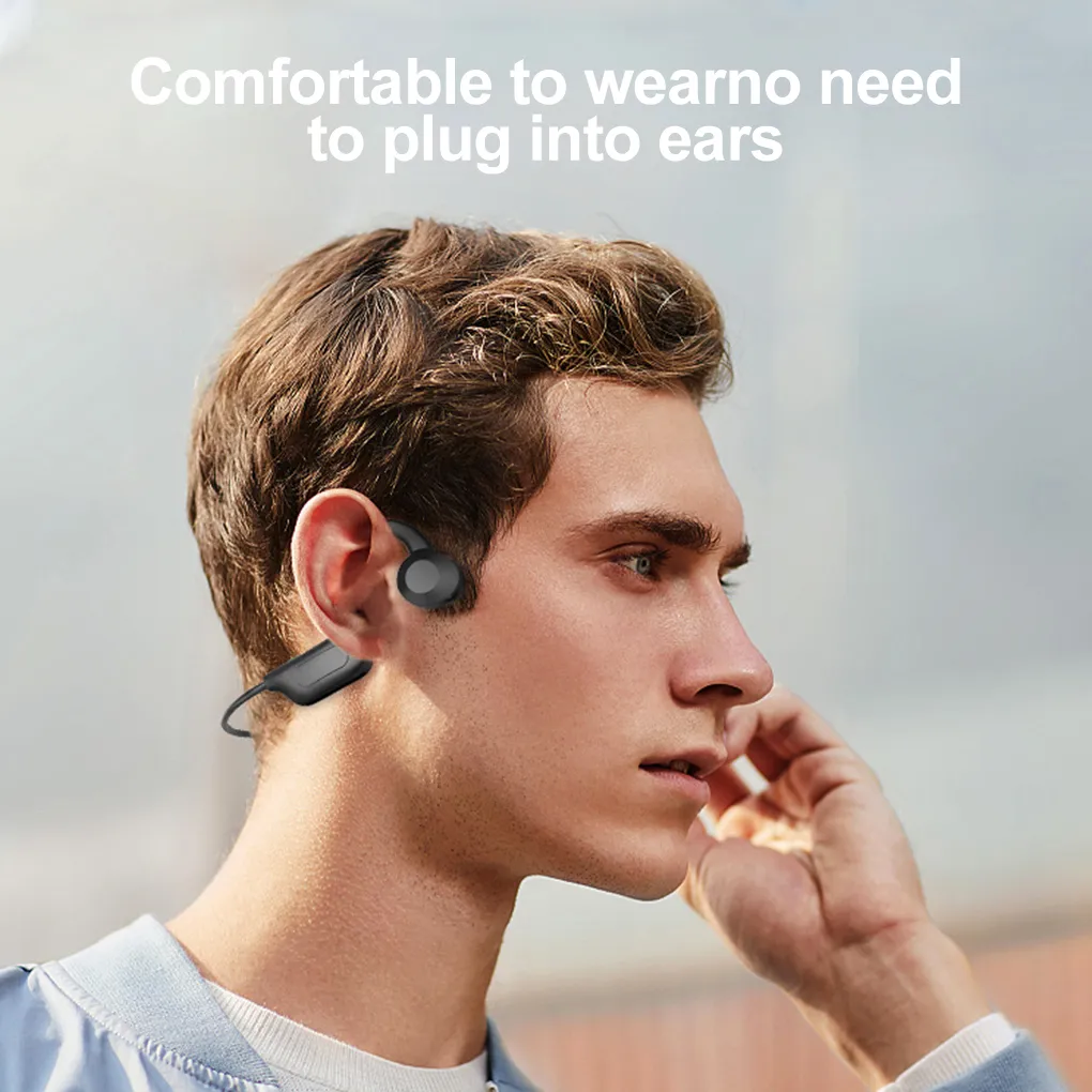 VG02 Bone Conduction Earphone Sport Running Waterproof Wireless Bluetooth Headphone With Microphone Support TF SD Card
