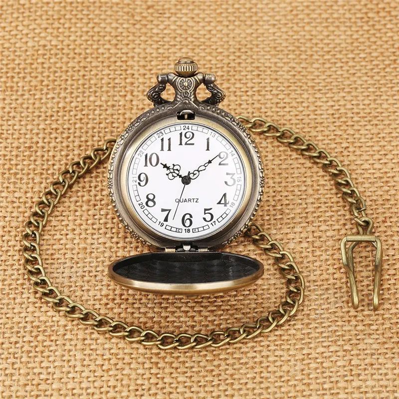 Vintage klockor Colorado Eagle Design Men Women Quartz Analog Pocket Watch with Necklace Pendant Chain Collectible Timepiece1948