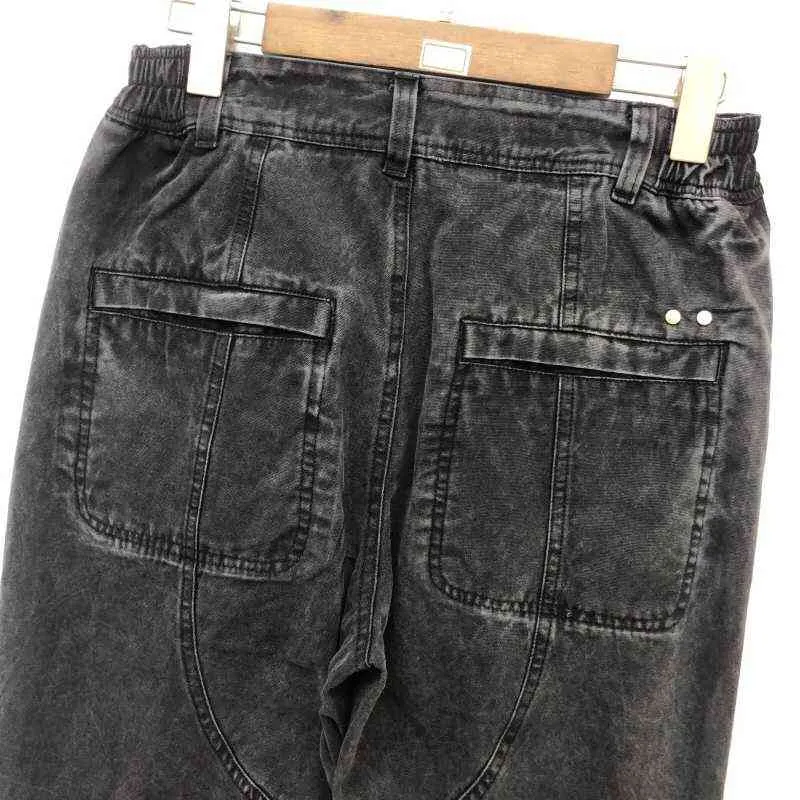 Tvätt gör gamla dragkedja jeans män kvinnor bästa kvalitet tungt tyg unisex vintage jeans byxben t220721