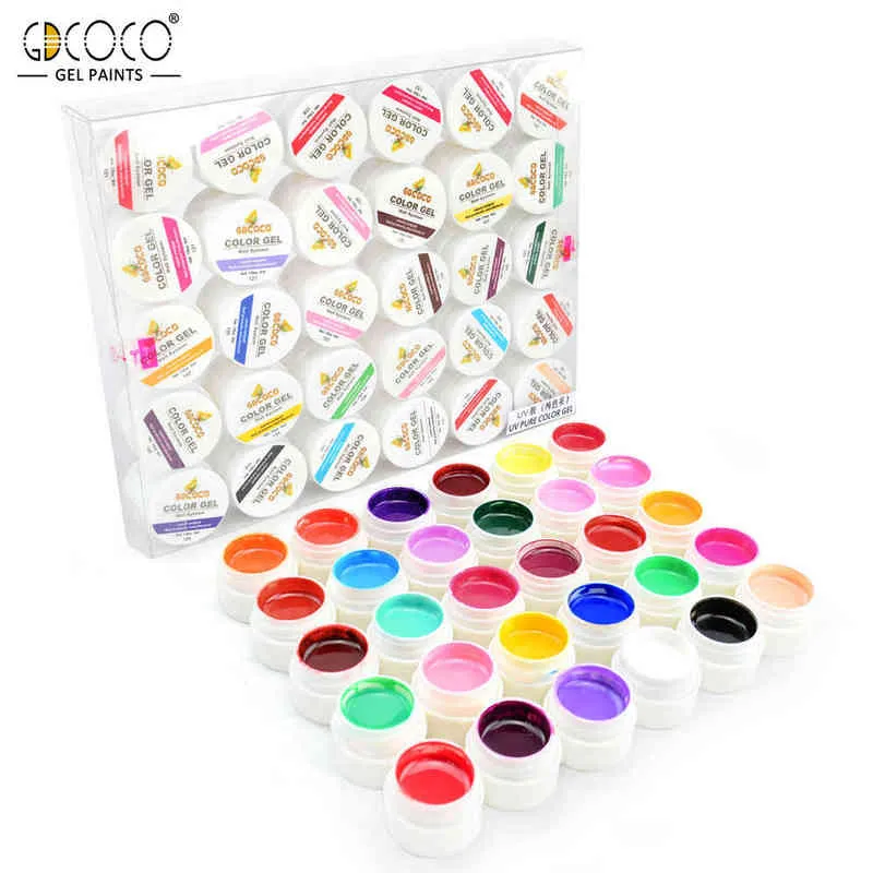 NXY Nail Gel New s Gdcoco Pure Color Uv Paint Art Kit 5ml Diy Decoration for s Manicure Soak Off Lacquer 0328