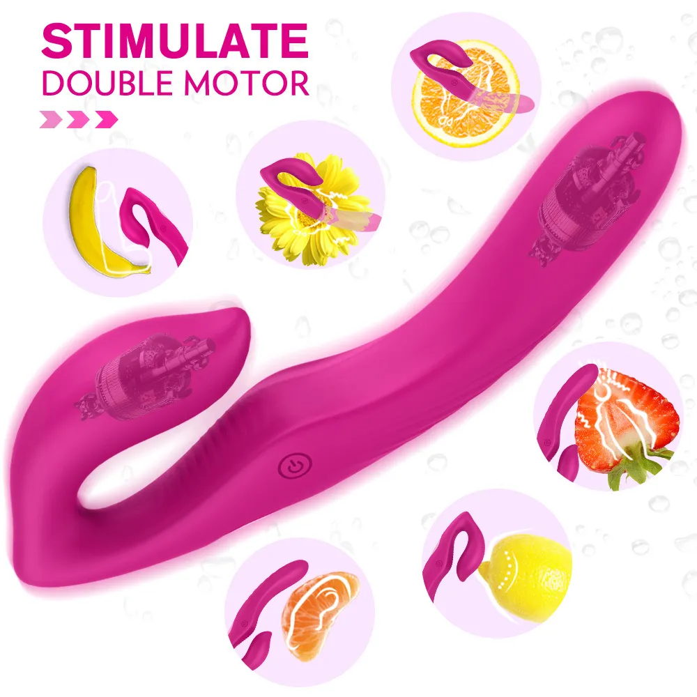 Olo Strapless Strapon Dildo Vibrator二重振動肛門マサージャー浸透ストラップオンディルドセクシーなおもちゃレズビアン