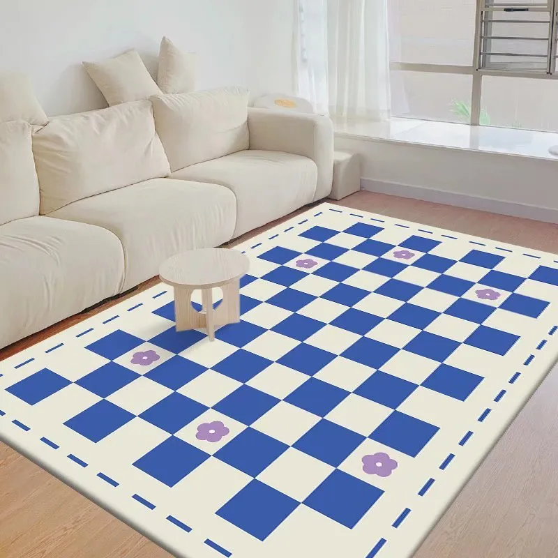 Checkerboard Solid Color Carpets Large Area Rugs For Living Room Non-slip Mat Soft Bedside Rug Girl Bedroom Decor Kid Play Mat