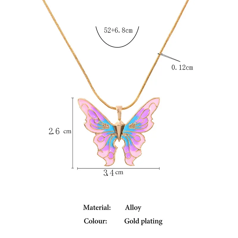 Модные женские ожерелья Thai Pop Butterfly Жемчужная ожерелье Двойной копчик Цепочки для девочек -ювелирных изделий 220727