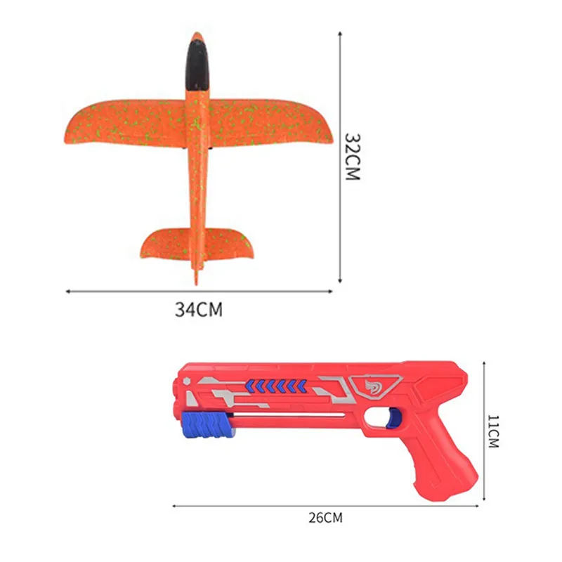 Skumplan Launcher EPP Bubble Flygplan Glider Hand Kasta Katapult Toy för barn Guns Flygplan Skytte Spel 220418